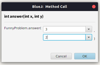 BlueJ Method Call